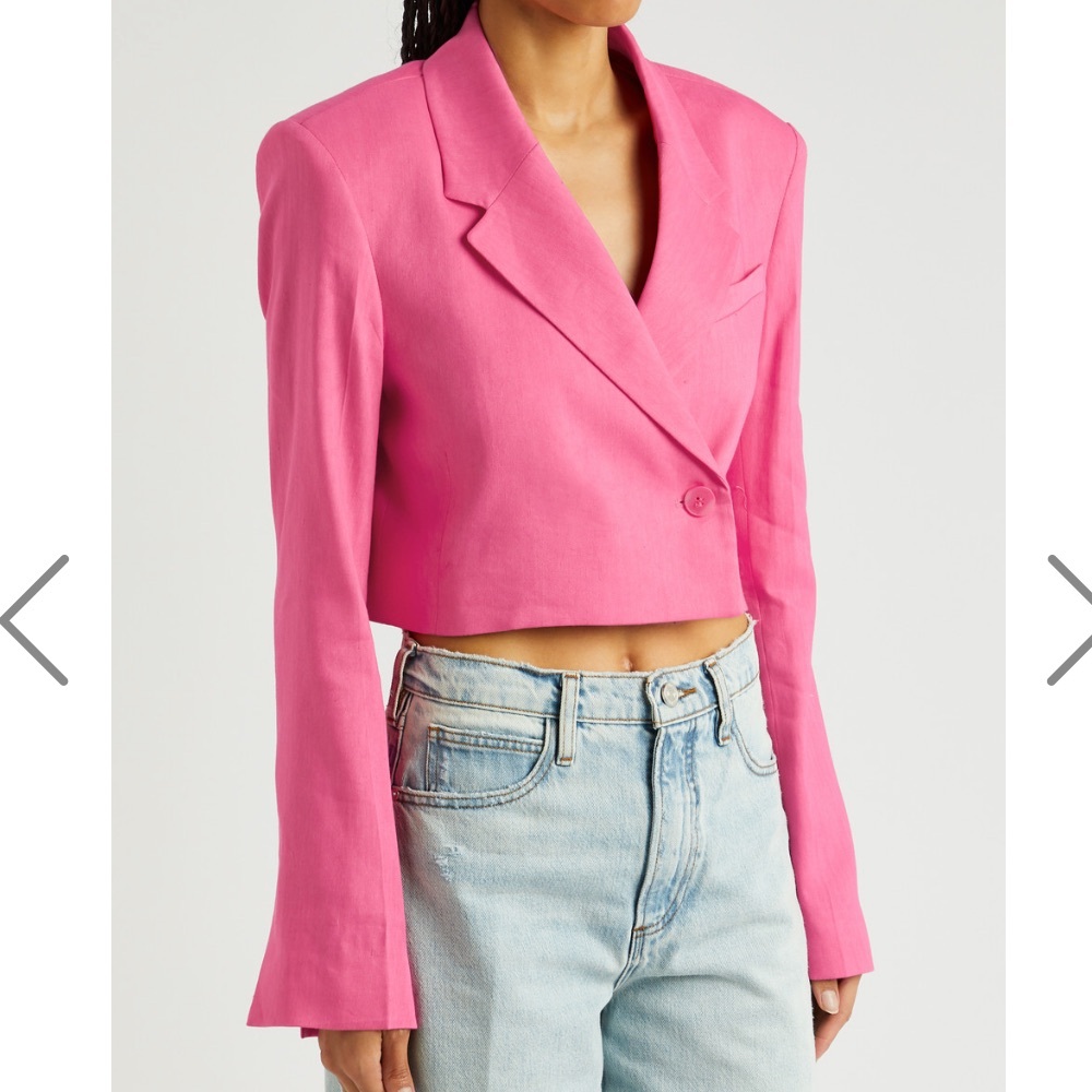 Frame Denim Women's Vibrant Pink Suit Jacket